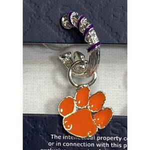 New Clemson Tigers Women's Edine Earrings, Silver Post, NCAA